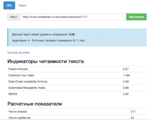 Проверка читаемости