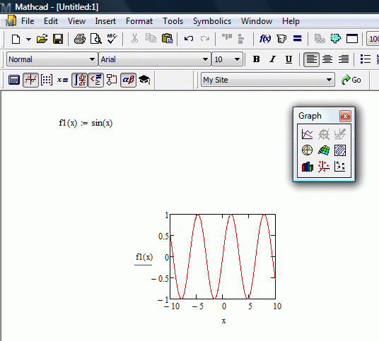 Как нарисовать график в mathcad