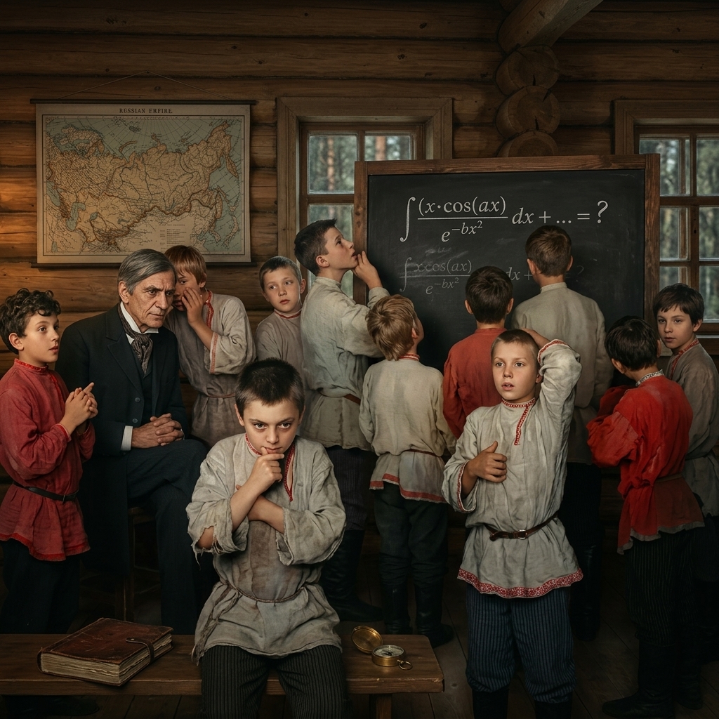 Картина Н.П. Богданова-Бельского «Устный счёт. В народной школе С. А. Рачинского»