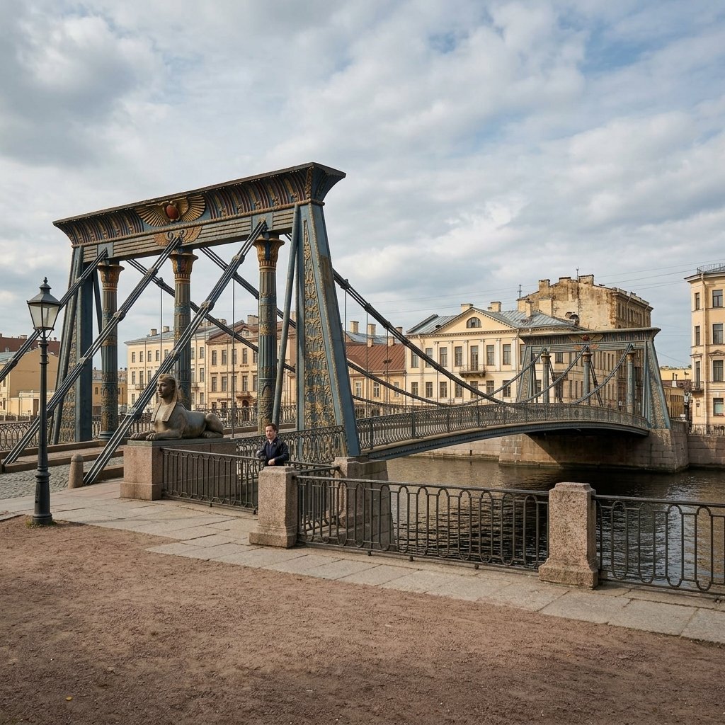 Египетский мост в Санкт-Петербурге, разрушившийся из-за резонанса.