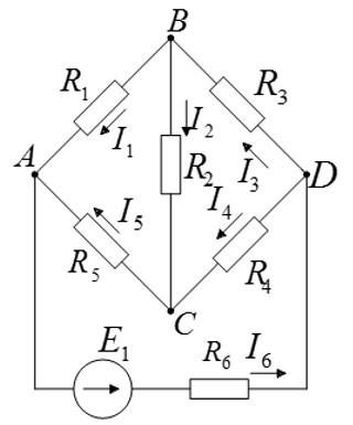 Задача №1 на эквивалентные преобразования соединений проводников.