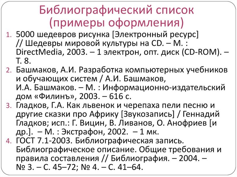 Оформление списка литературы в магистерской диссертации: примеры